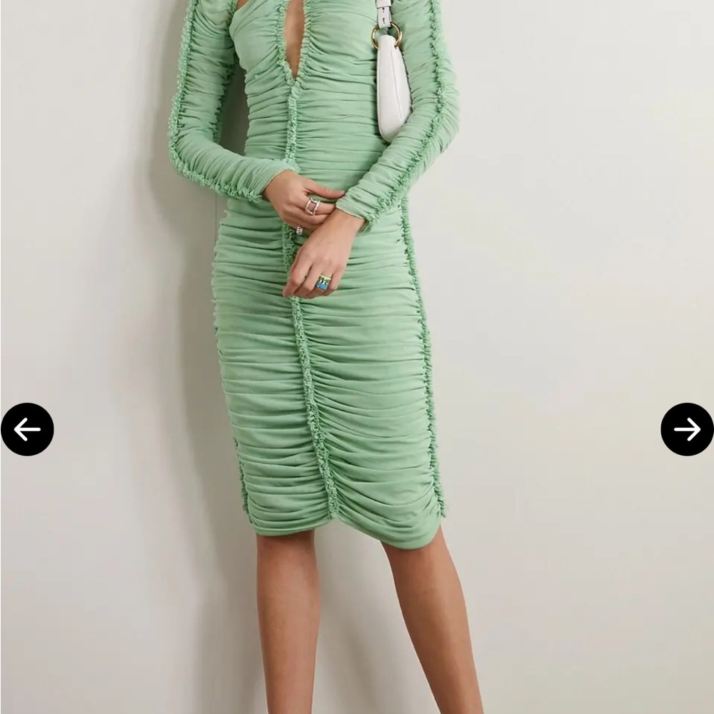 Elegant Green Ruched Dress